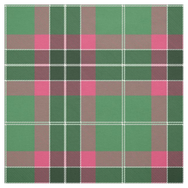 Grönt och Rosa Tartan Tyg (Provkarta)