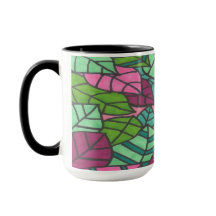 Grönt och Rosa Tropical Löv