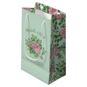 Grönt och Rosa Vintage bröllop Blommigt Pastel