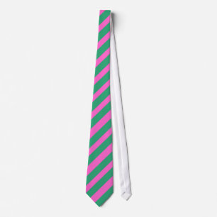 Grönt och rosor görad randig tie slips