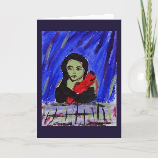 Grönt- och rött gratulationskort kort (Framsida)