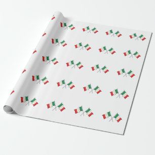 Grönt och rött italienskt flaggmönster presentpapper