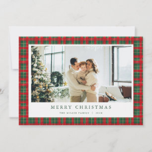 Grönt- och rött julfotopatkort julkort