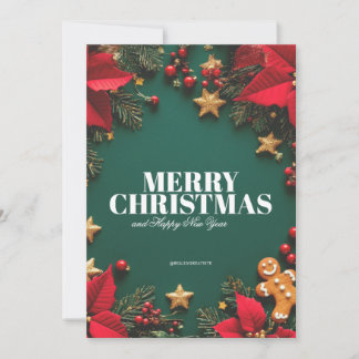 Grönt och Rött Modern God Jul Julkort