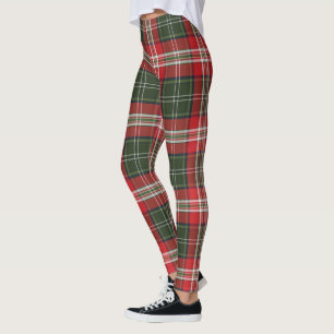  grönt och rött Royal Stewart Tartan Leggings