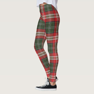 grönt och rött Royal Stewart Tartan Leggings