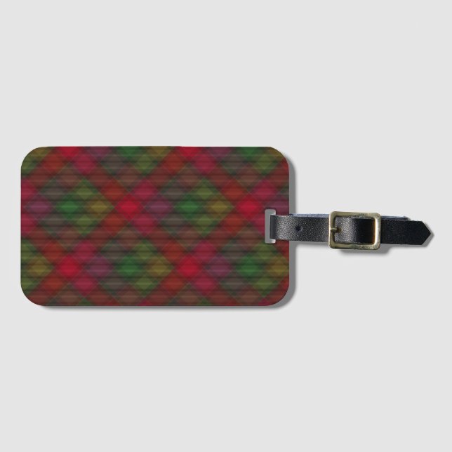 Grönt och rött, tartan bagagebricka (Framsida horisontal)