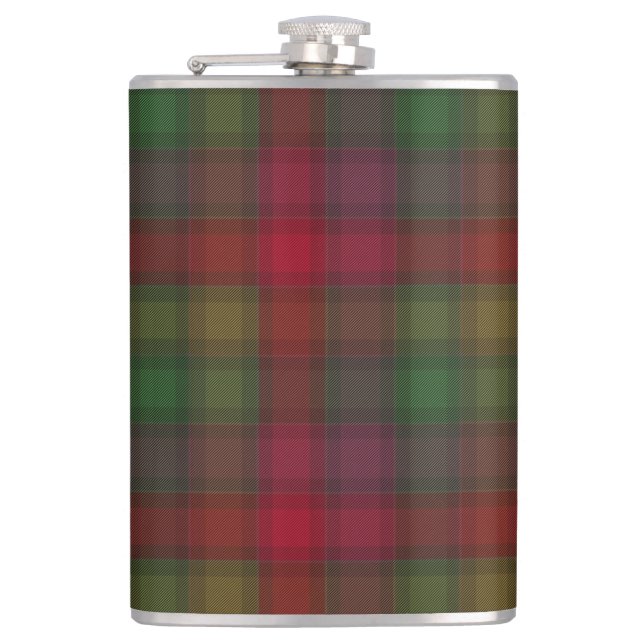 Grönt och rött, tartan fickplunta (Framsidan)