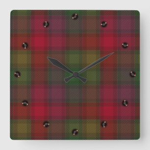 Grönt och rött, tartan fyrkantig klocka