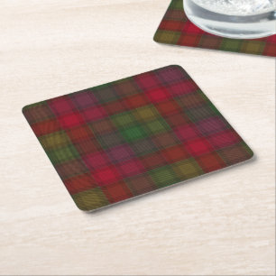 Grönt och rött, tartan underlägg papper kvadrat