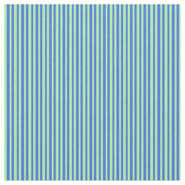 Grönt och Royal Blue Färgad Rand Mönster Tyg (Närbild)