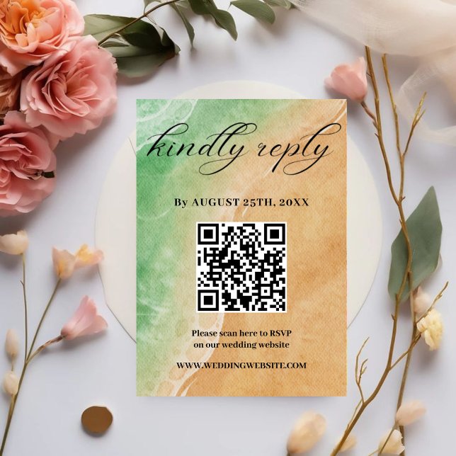 Grönt och Sand Shore Beach Wedding OSA kort (Skapare uppladdad)