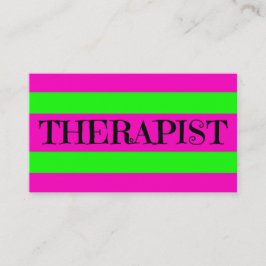 Grönt och Shock rosa av terapapist Neon Visitkort