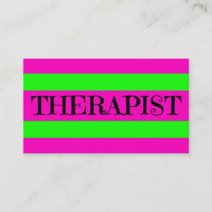 Grönt och Shock rosa av terapapist Neon Visitkort