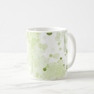 Grönt och sida för vattenfärgsplattor kaffemugg