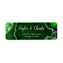 Grönt och Silver Agate Marble Bröllop