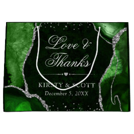 Grönt och Silver Glitter Agate Bröllop