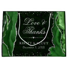 Grönt och Silver Glitter Agate Bröllop