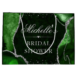 Grönt och Silver Glitter Agate Möhippa