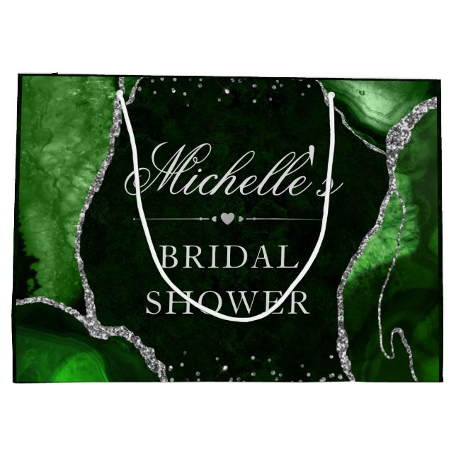 Grönt och Silver Glitter Agate Möhippa (Baksidan)