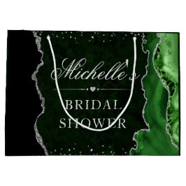 Grönt och Silver Glitter Agate Möhippa