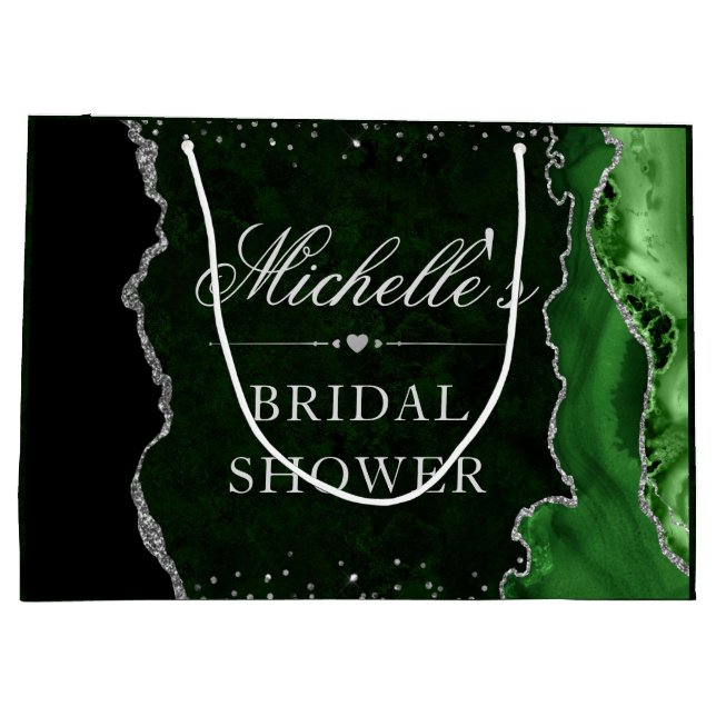 Grönt och Silver Glitter Agate Möhippa (Baksidan)