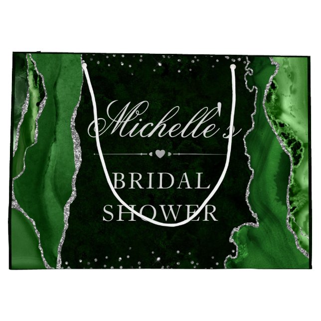 Grönt och Silver Glitter Agate Möhippa (Baksidan)