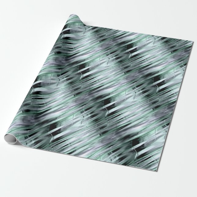 Grönt och Silver metallisk effekt Presentpapper (Utrullad)