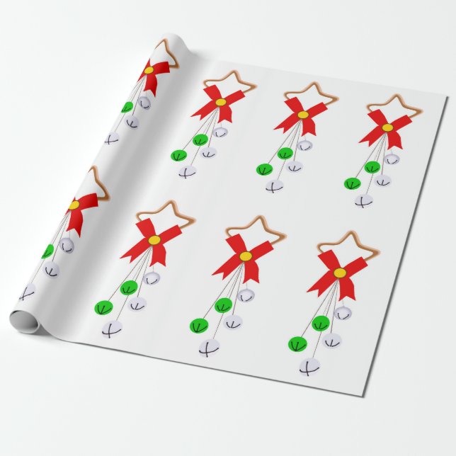 Grönt och Silver - Papper julklapp Presentpapper (Utrullad)