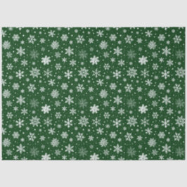 Grönt och Stora vita Snöflingor