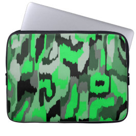 Grönt och svart Abstrakt Laptop Fodral