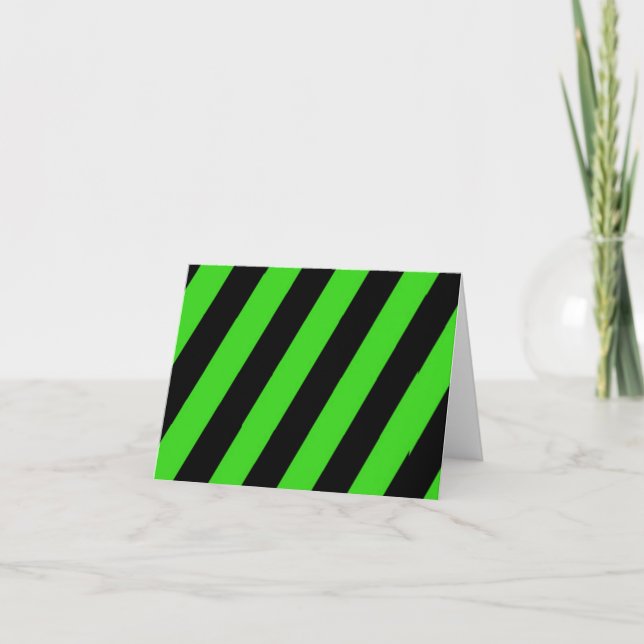 Grönt och svart diagonal rand mönster kort (Framsida)