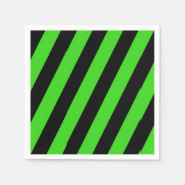 Grönt och svart diagonal rand mönster pappersservett