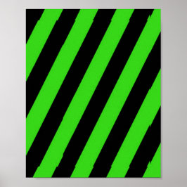 Grönt och svart diagonal rand mönster poster