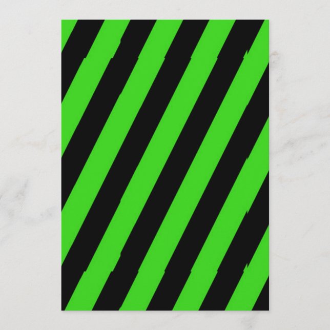 Grönt och svart diagonal rand mönster rådkort (Framsida)