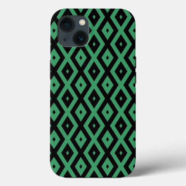 Grönt och svart diamantmönster Case-Mate iPhone c (Baksida)