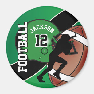 Grönt och svart fotboll magnet