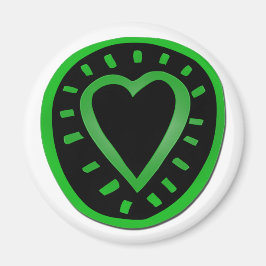 Grönt och svart hjärta - 1- magnet