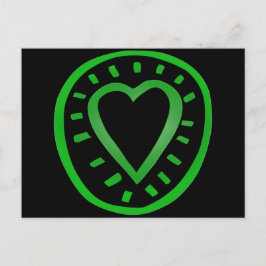 Grönt och svart hjärta 2 vykort