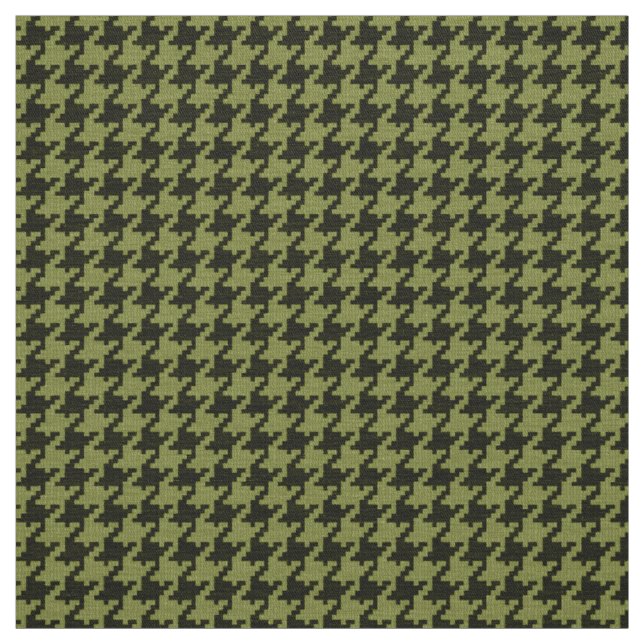 Grönt och svart Houndstooth geometriskt mönster Tyg (Provkarta)
