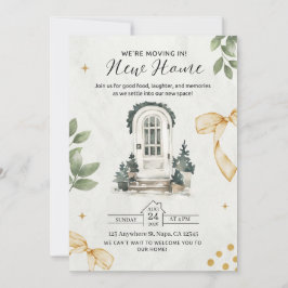 Grönt och svart Illustrated Houseuppvärmning Inbju Inbjudningar