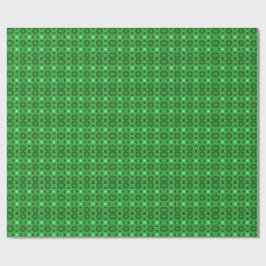 Grönt och svart Kalejdoskopiskt Fraktalmönster Presentpapper