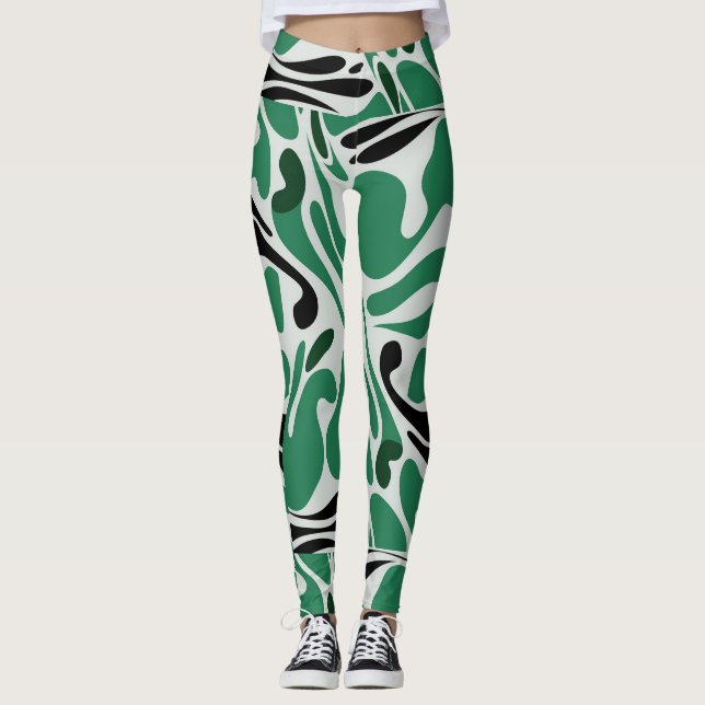 grönt och svart leggings (Framsida)