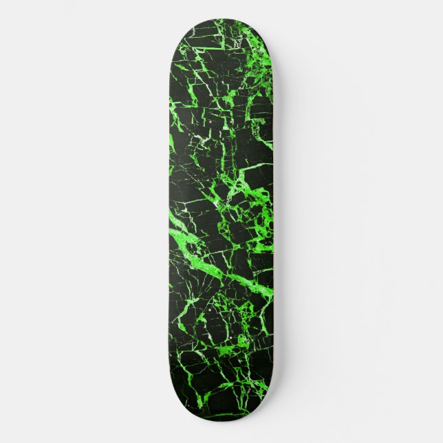 Grönt och svart marmor, skateboard bräda 21,5 cm (Framsida)