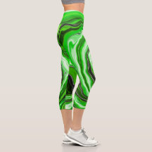 Grönt och svart marmor som Stripe Fluid Art