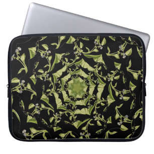 Grönt och svart natur hypnos fraktur laptop fodral