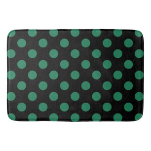 Grönt och svart polka dots badrumsmatta