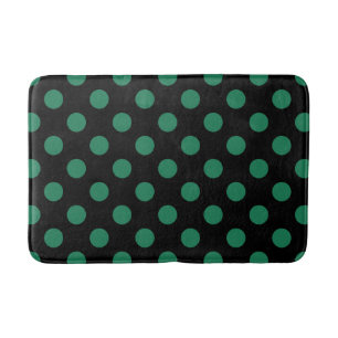 Grönt och svart polka dots badrumsmatta