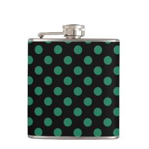 Grönt och svart polka dots fickplunta