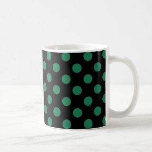 Grönt och svart polka dots kaffemugg